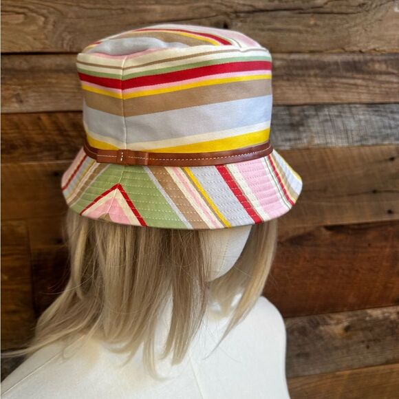 🧡💚 Coach Multicolor striped bucket hat - Picture 2 of 11